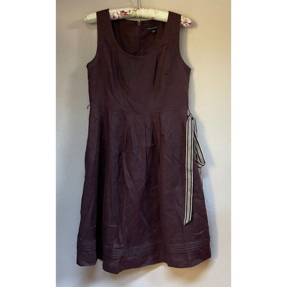 Banana Republic Dresses & Skirts - Banana Republic Women Brown Scoop Neck Sleeveless Belted Linen A-Line Dress Sz 8